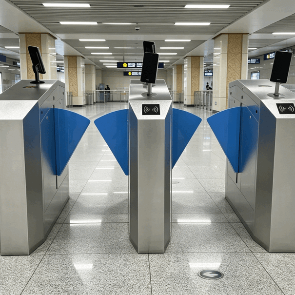 Flap Barrier Gate with Face Recognition - Smart Access Control System for Schools, Corporate Offices, and Airports
