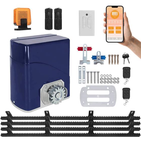 800kg Heavy Duty Electric Sliding Gate Motor - Industrial-Grade Automatic Gate Opener Kit with Remote Control System