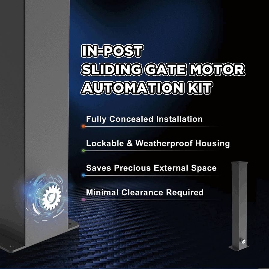 300kg Industrial Sliding Gate Motor - Heavy Duty In-Post Electric Gate Opener for Warehouses & Factories