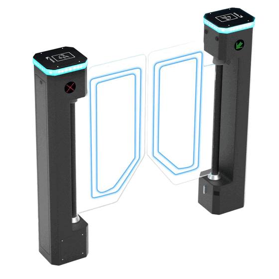 Multi-Factor Authentication High-Speed Speed Gate Turnstile - Secure Pedestrian Passageway for Corporate Corridors
