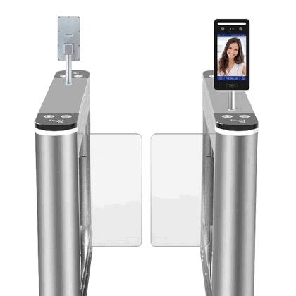 Modern Office Building Swing Gate with Facial Identification Attendance System - High-Speed Biometric Access Control Philippines