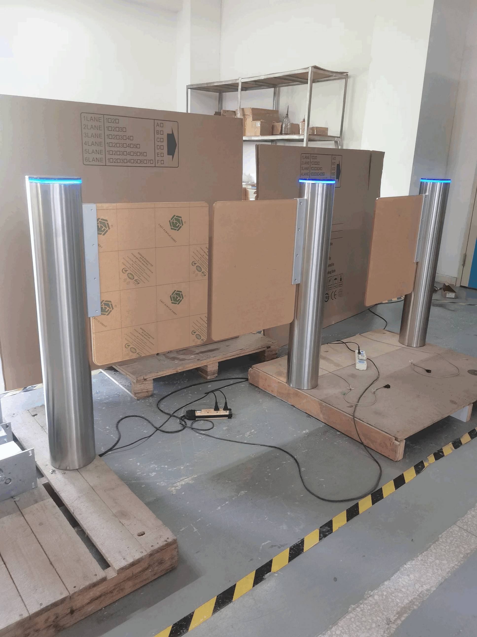 Automatic Swing Gate for Supermarket - Dual-Post Induction Sensor Barrier for Retail Entrance Management