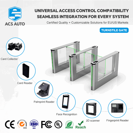 High-Speed Swing Turnstile Gate - 0.2s Rapid Pedestrian Access Control for MRT Stations and Public Transit