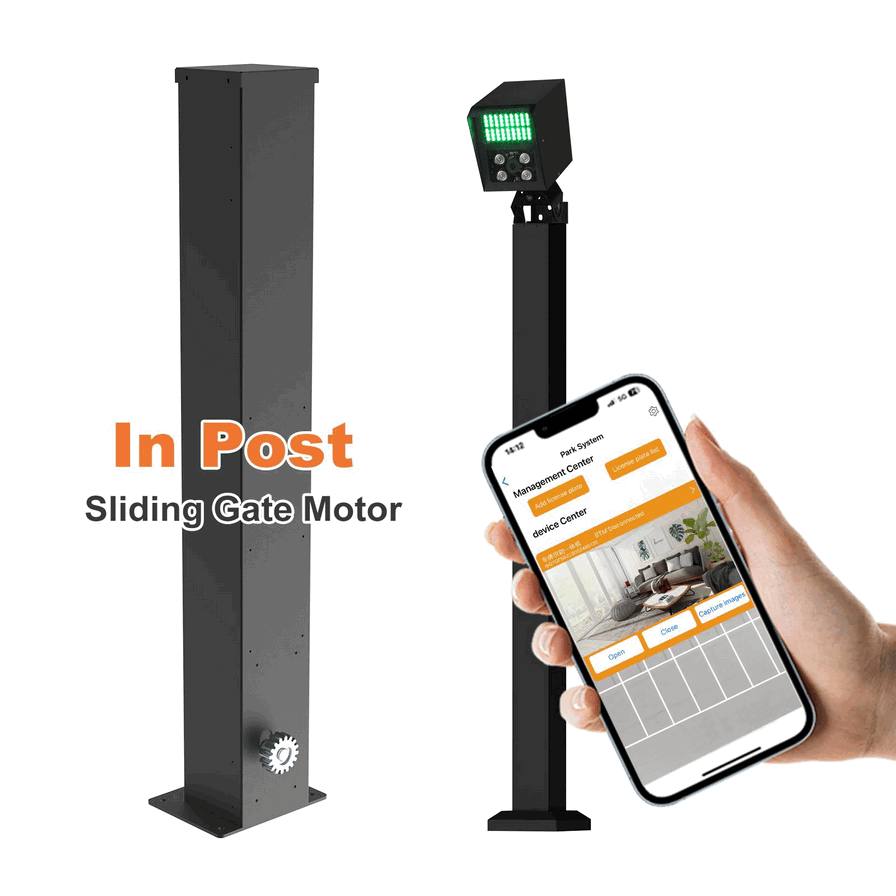 In-Post Sliding Gate Motor with Infrared Safety Sensors - Premium Automatic Gate Opener for Residential Security & Obstacle Detection