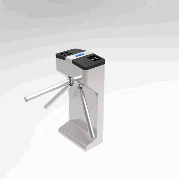 Semi-Automatic Tripod Turnstile Gate - IP44 Weatherproof Pedestrian Barrier with Integrated RFID Reader for Outdoor Access Control