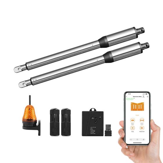 Automatic Double Swing Gate Opener - 24VDC Heavy Duty Dual Arm Electric Gate Motor for Residential and Commercial Security